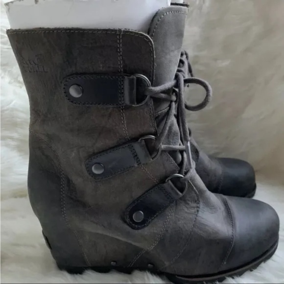 NIB Sorel Joan of Arctic Wedge Black Womens Sz 9 NEW W BOX main image 2